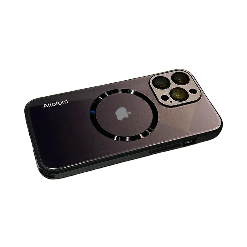 Gradientowe etui ochronne ze szkła magnetycznego do iPhone'a