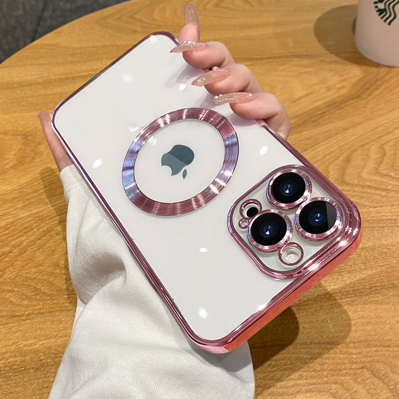 Galwanizowane magnetyczne kwadratowe etui chroniące przed upadkiem z poduszki powietrznej na iPhone'a