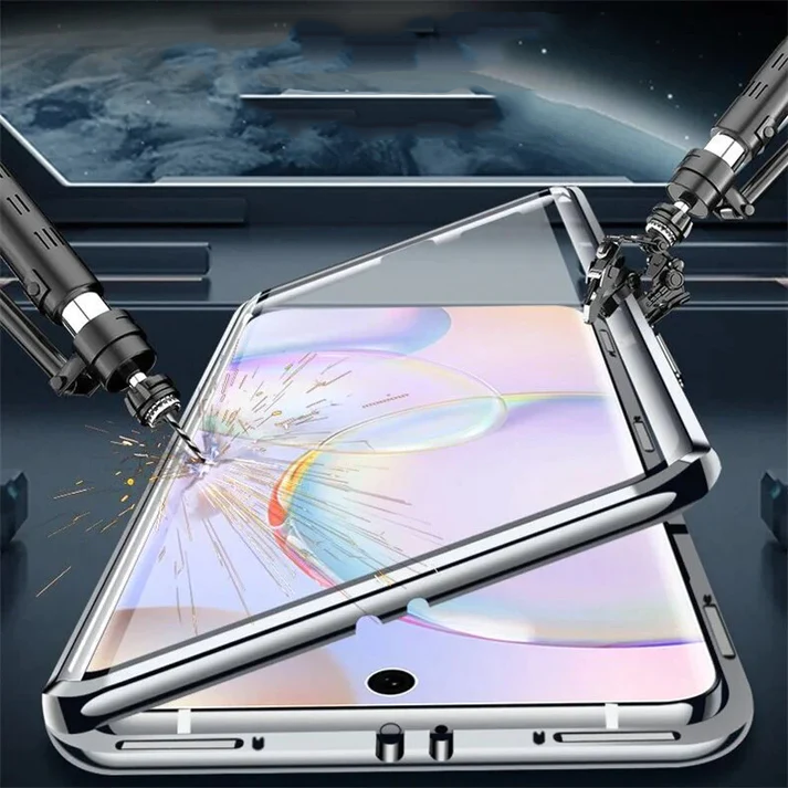 Dwustronne magnetyczne etui z metalową ramką do OnePlus 12