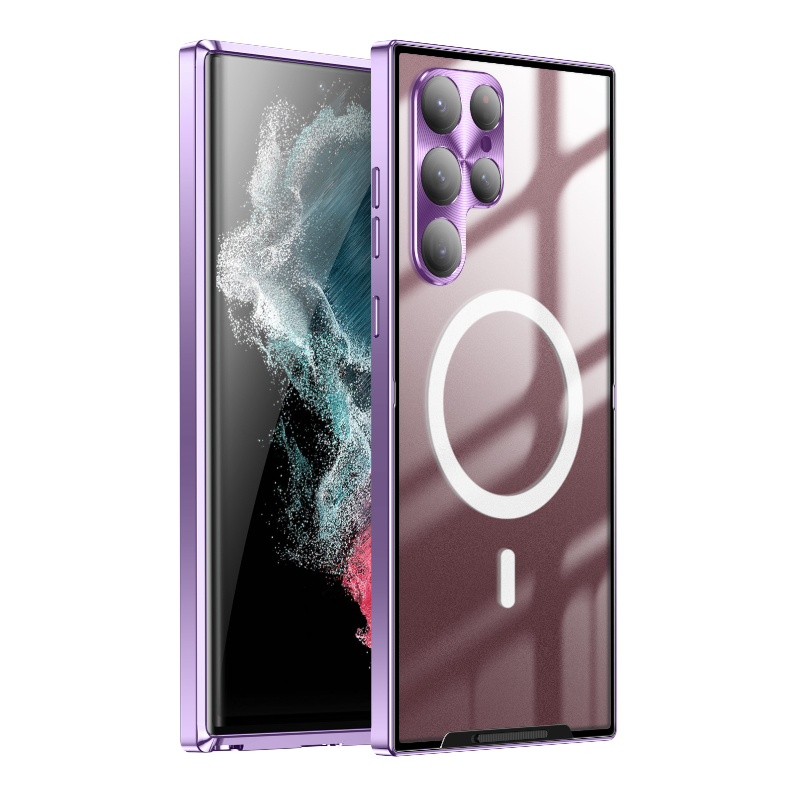 Magnetyczne Metalowe Etui Magsafe do Samsunga Galaxy S24 S23 S22 Ultra Plus Note20 Ultra