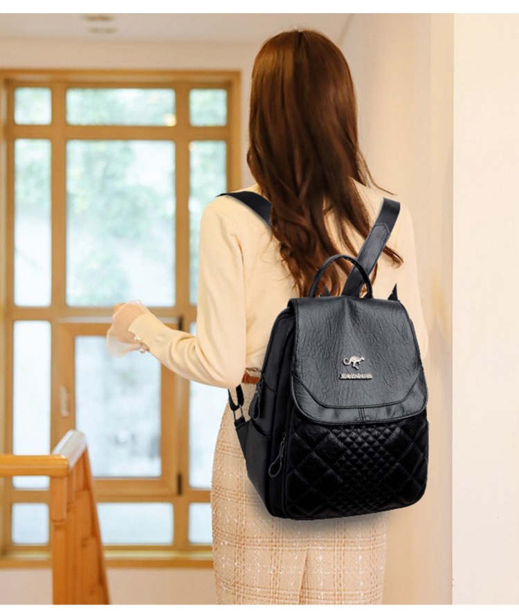 2024 Plecak z prawdziwej skóry o dużej pojemności w kształcie diamentu