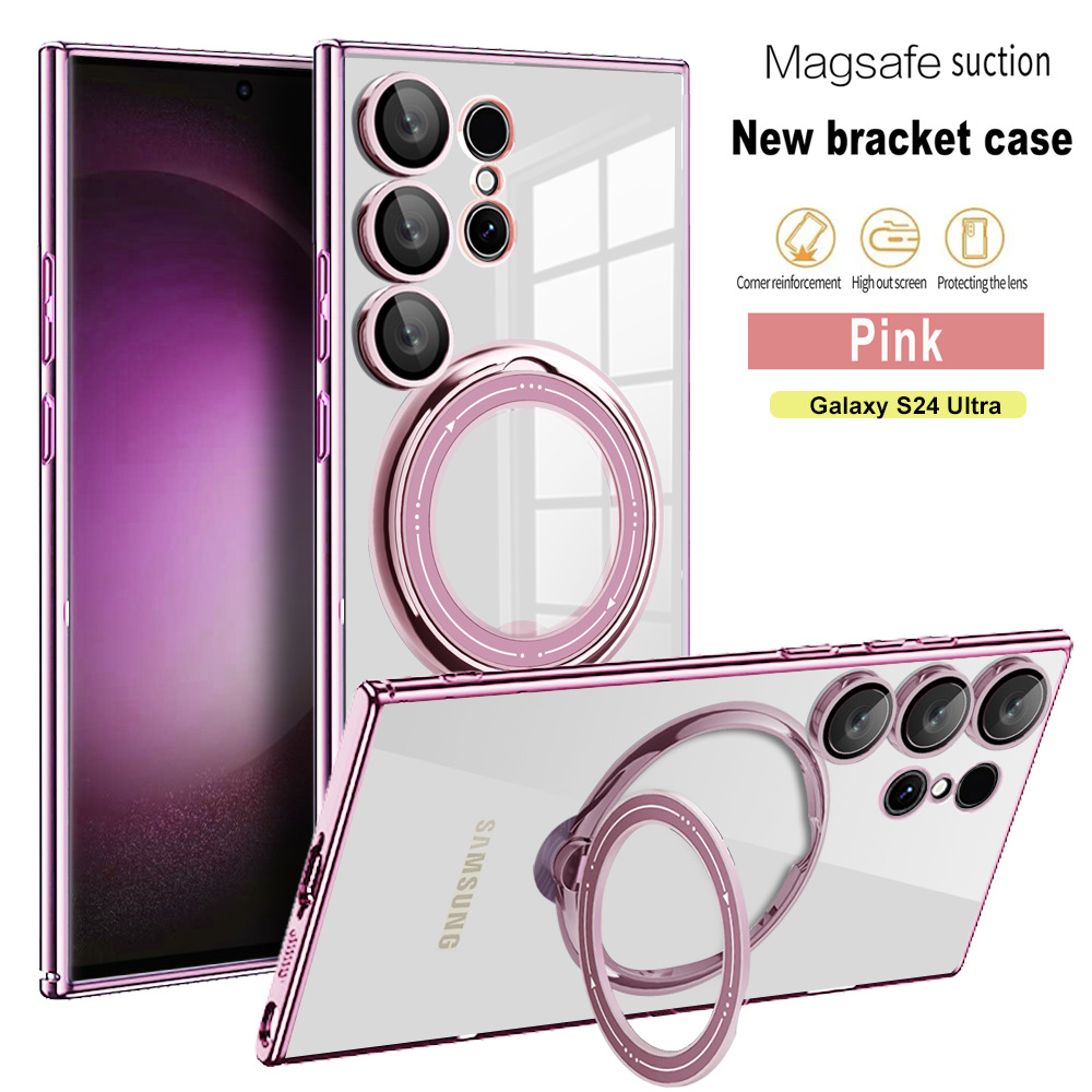 Przezroczyste etui magnetyczne do Samsunga z niewidoczną podstawką