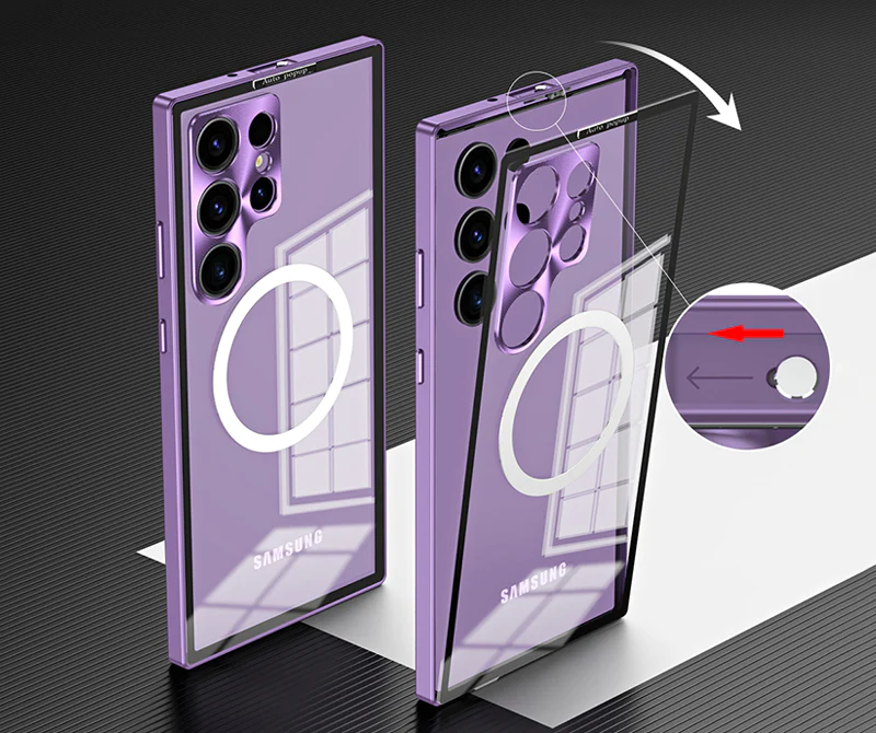 Seria Samsung Magsafe | Metalowe, magnetyczne etui na telefon ze szkła HD