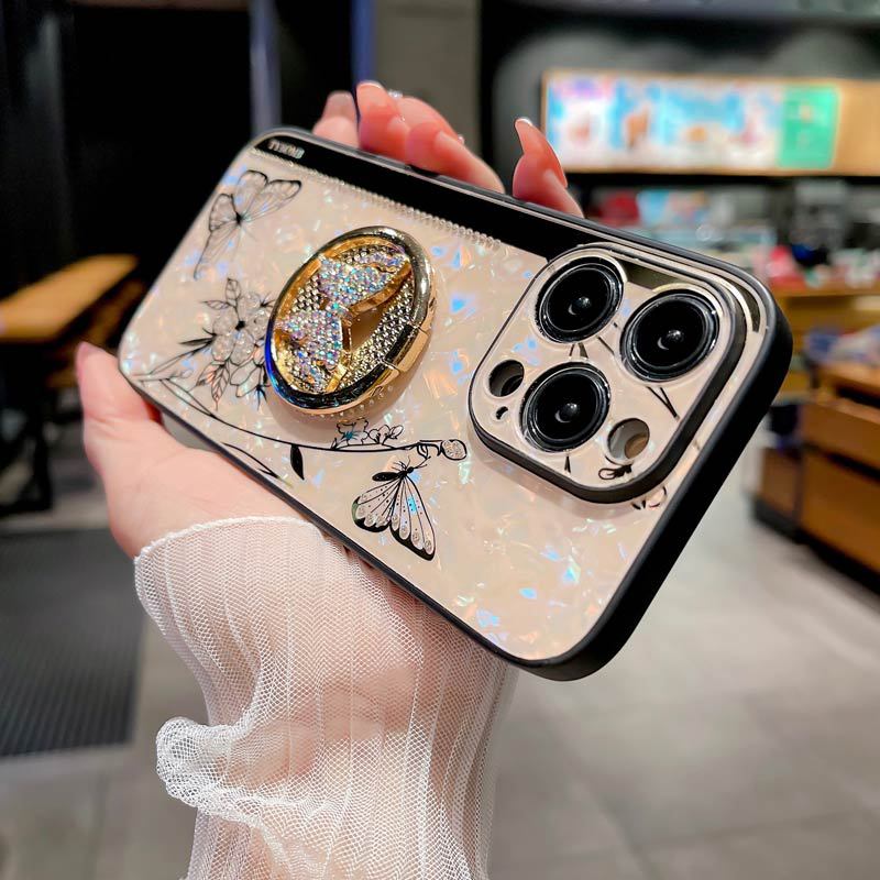 Etui na telefon Shell Butterfly z podstawką do iPhone'a