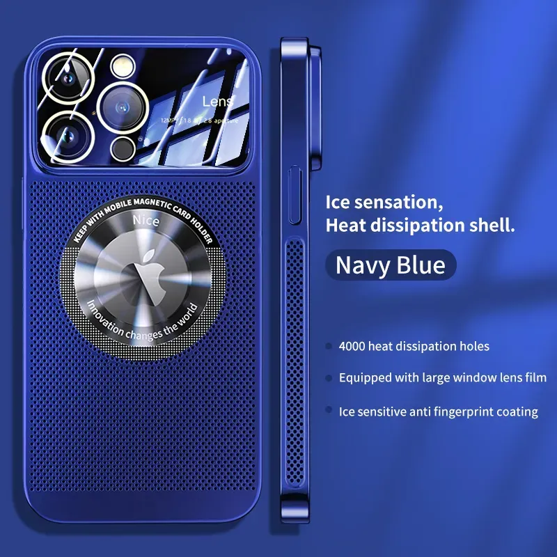 Magnetyczna obudowa telefonu z dużym okienkiem do odprowadzania ciepła elektrolitycznego