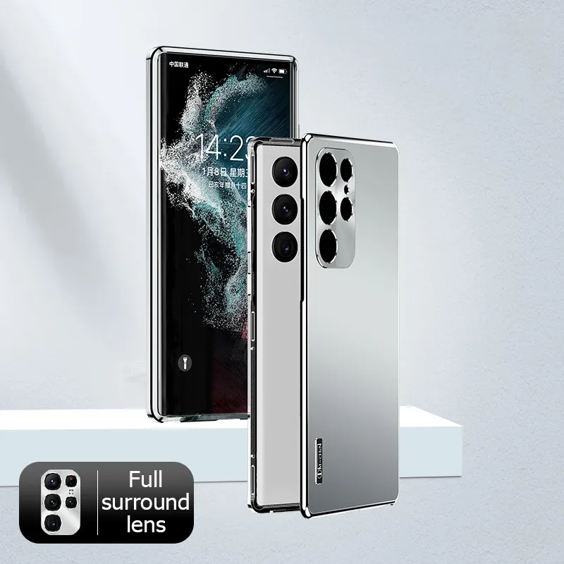 Capa magnética com estrutura metálica de alumínio para Samsung Galaxy S23 S22 S21 Ultra Plus