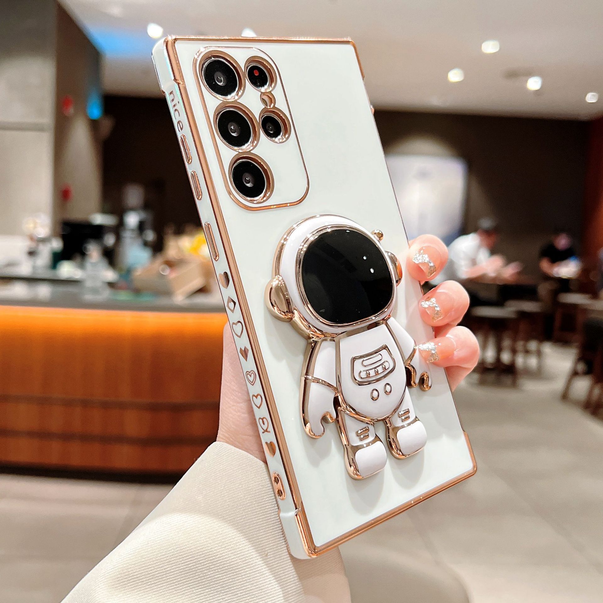 Adequado para Samsung S23, S22, S21, A33, A53, A54, etc. Capa de celular astronauta