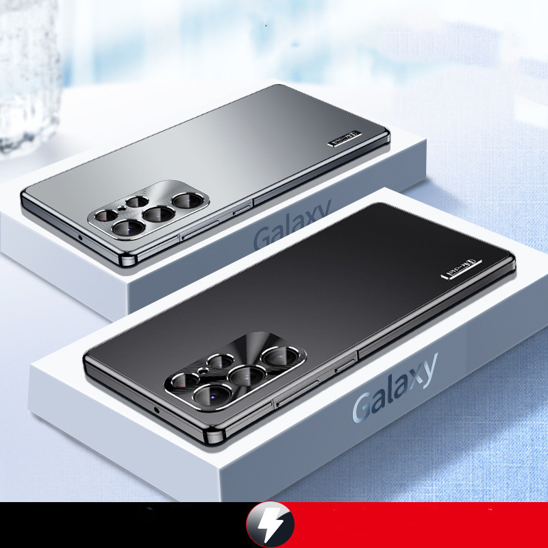 Capa magnética com estrutura metálica de alumínio para Samsung Galaxy S23 S22 S21 Ultra Plus