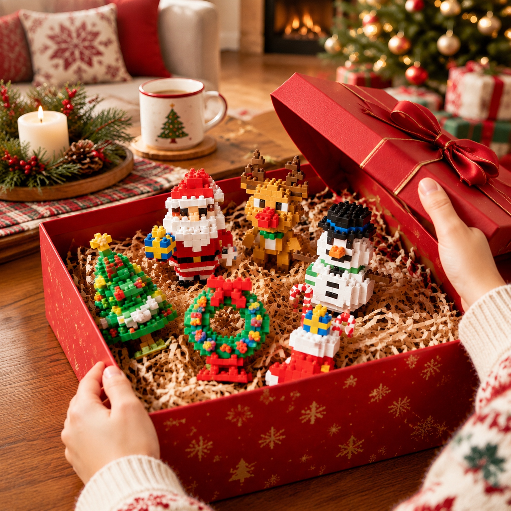Christmas Mini Building Blocks Set | Cute Xmas Decor & Gift for Kids Adults