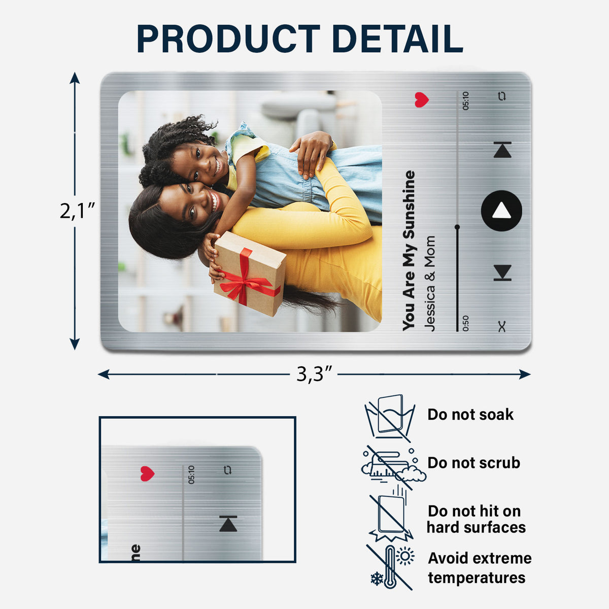 Custom Photo Song - Birthday, Loving Gift For Mom Personalized Aluminum Wallet Card