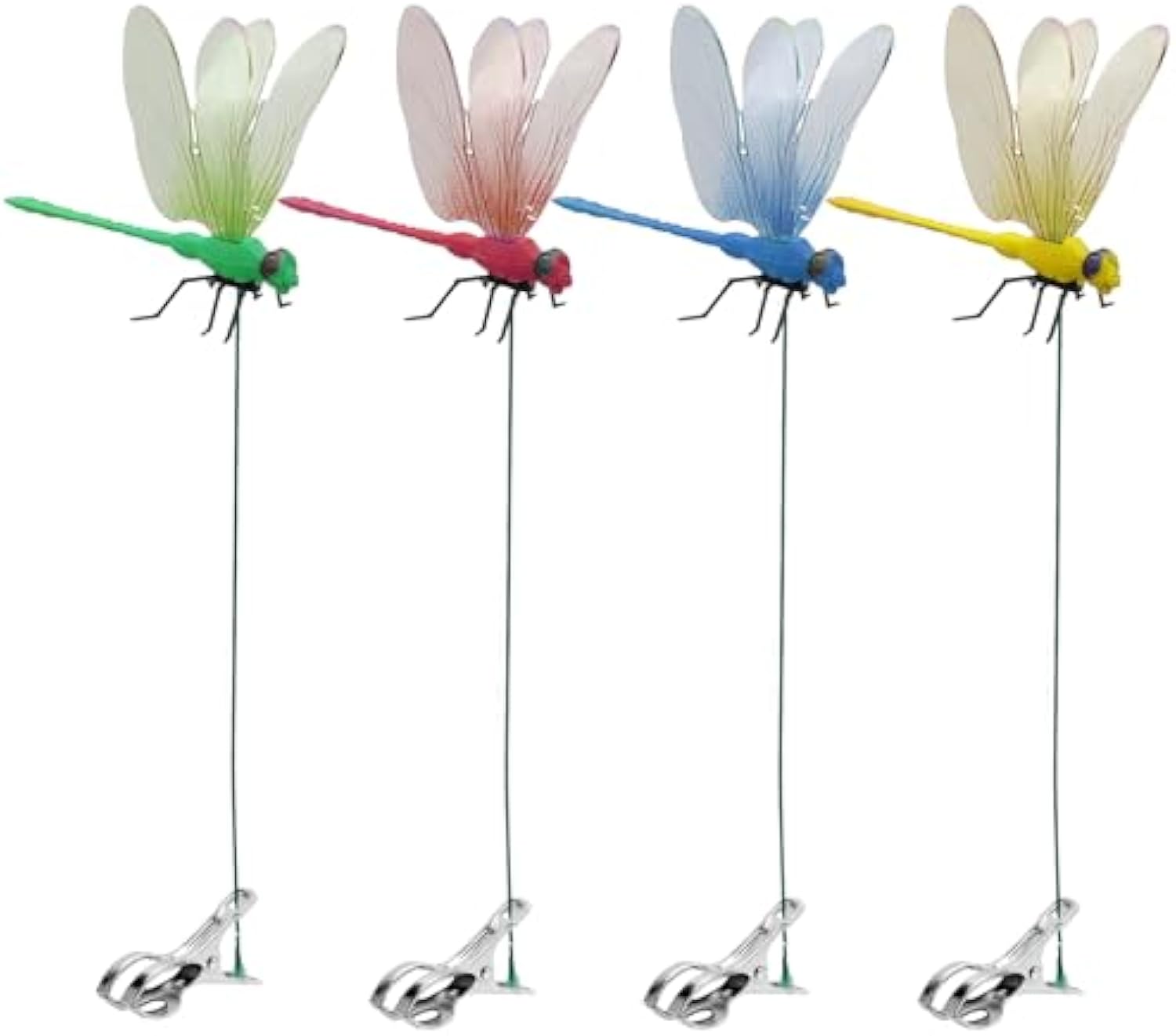 4-piece dragonfly clip garden decoration
