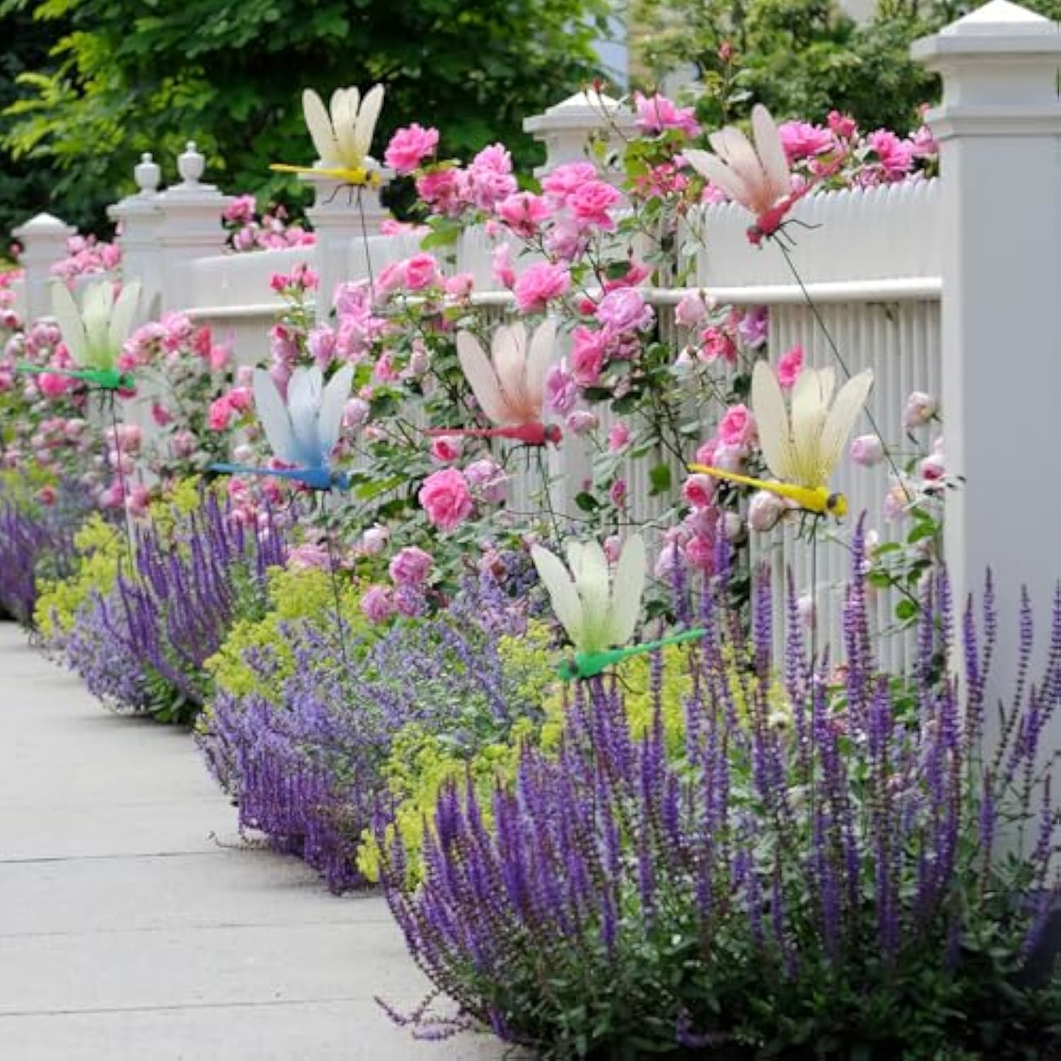 4-piece dragonfly clip garden decoration