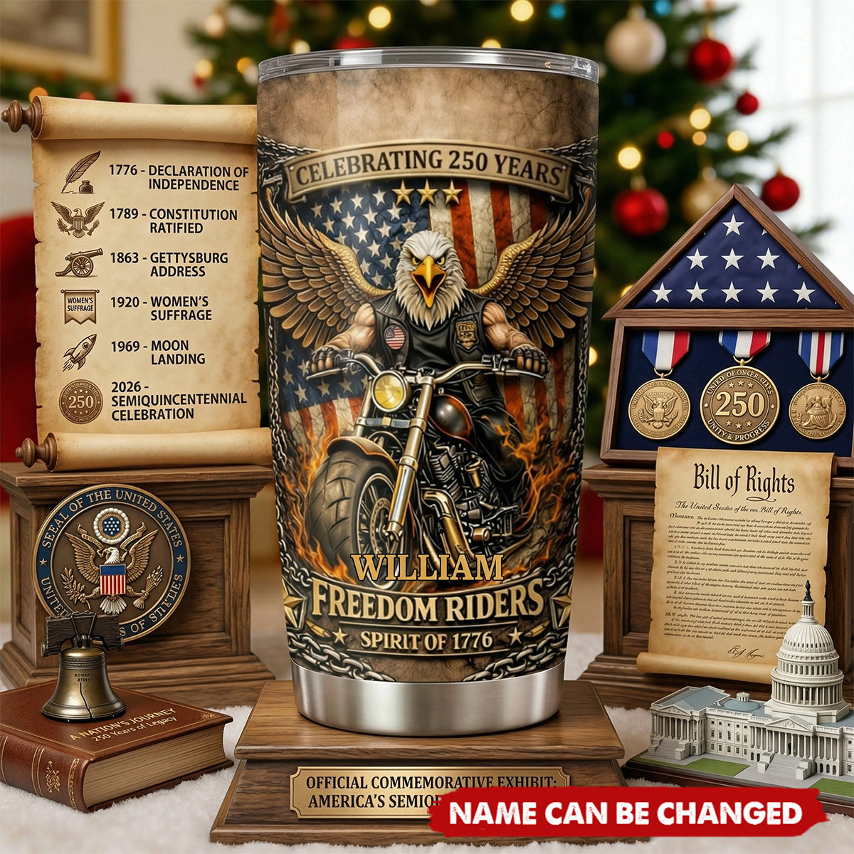 Personalized Freedom Riders Tumbler