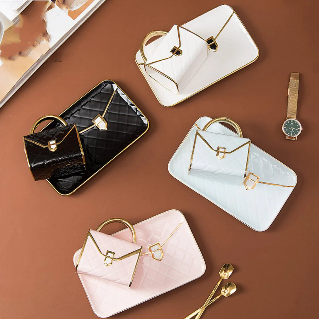 Handbag-Shaped Creative Mug With Saucer & Spoon-Grand Kitchen