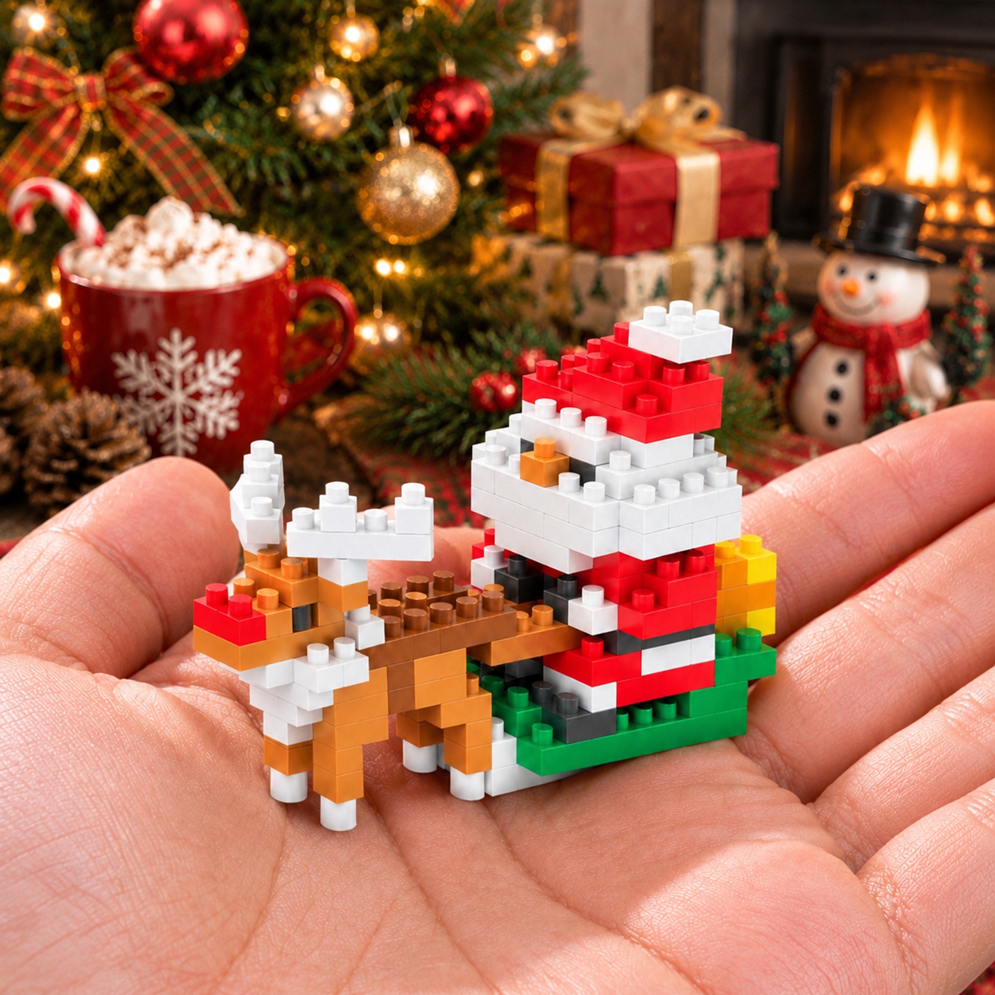 Christmas Mini Building Blocks Set | Cute Xmas Decor & Gift for Kids Adults