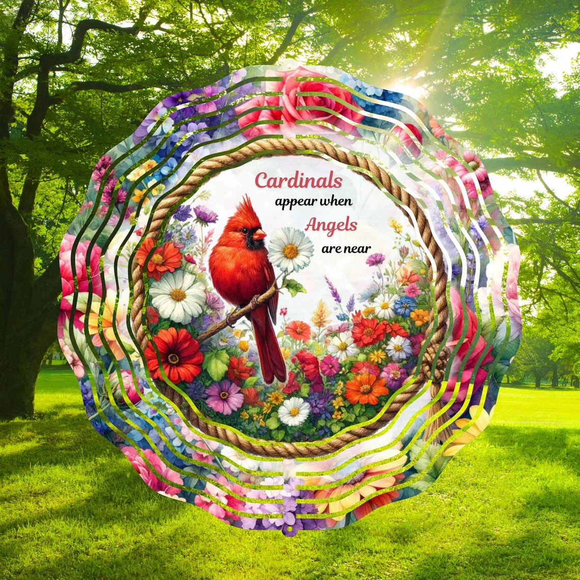 Painted rotating wind chime pendant