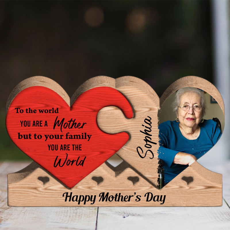 To Your Family You Are The World - Puzzle Wooden Family