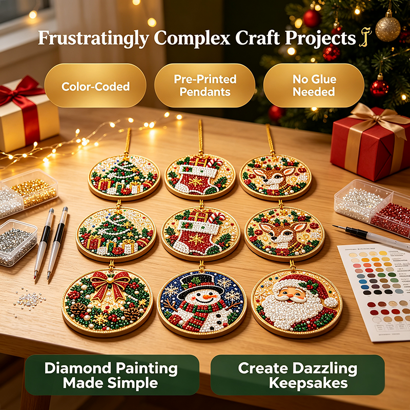 Christmas DIY Diamond Painting Ornaments Kit, Xmas Tree Hanging Pendant🎄