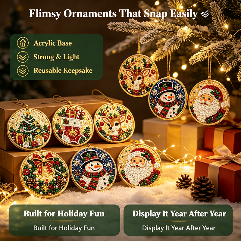 Christmas DIY Diamond Painting Ornaments Kit, Xmas Tree Hanging Pendant🎄