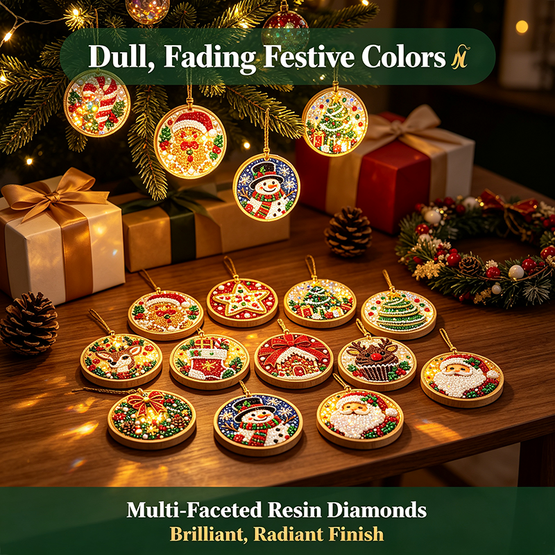 Christmas DIY Diamond Painting Ornaments Kit, Xmas Tree Hanging Pendant🎄