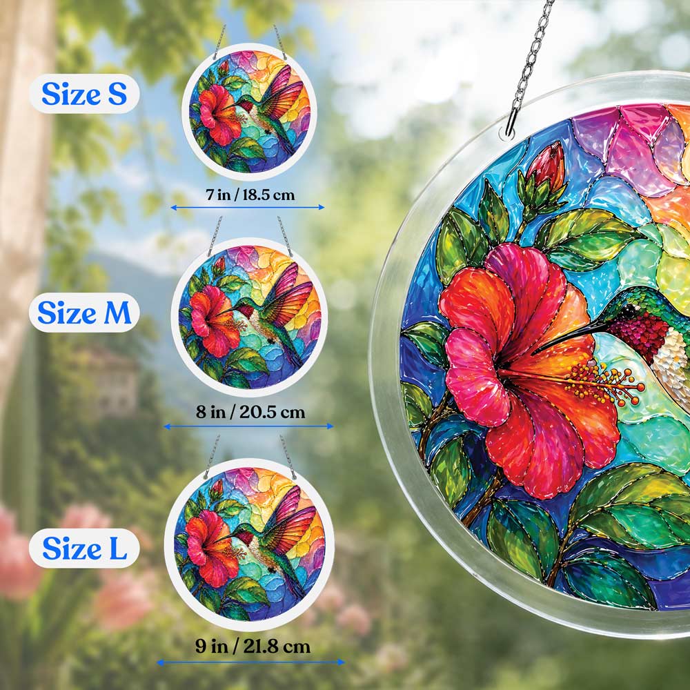 Acrylic Jigsaw Puzzle Suncatcher - Garden Hummingbird