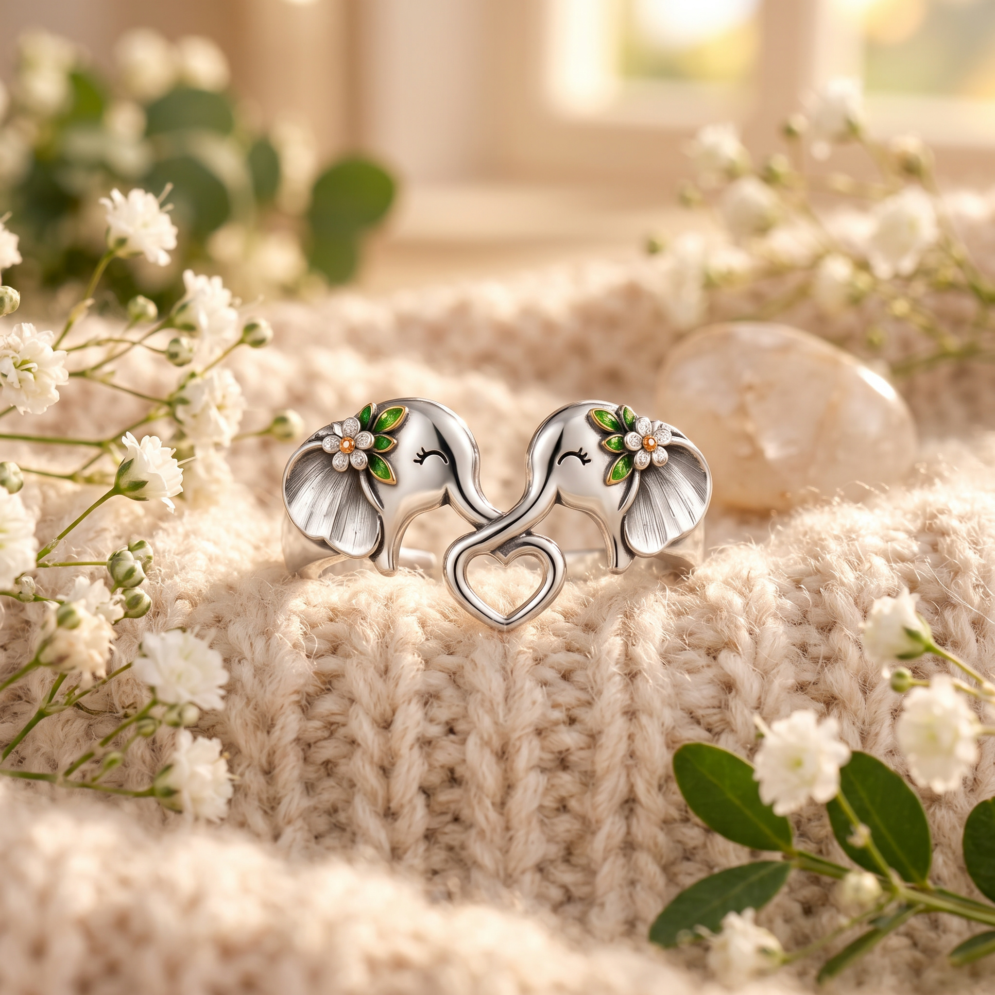 Two Elephants Love Loyalty & Sisterhood Ring | Gift For Best Friend Soul Sister