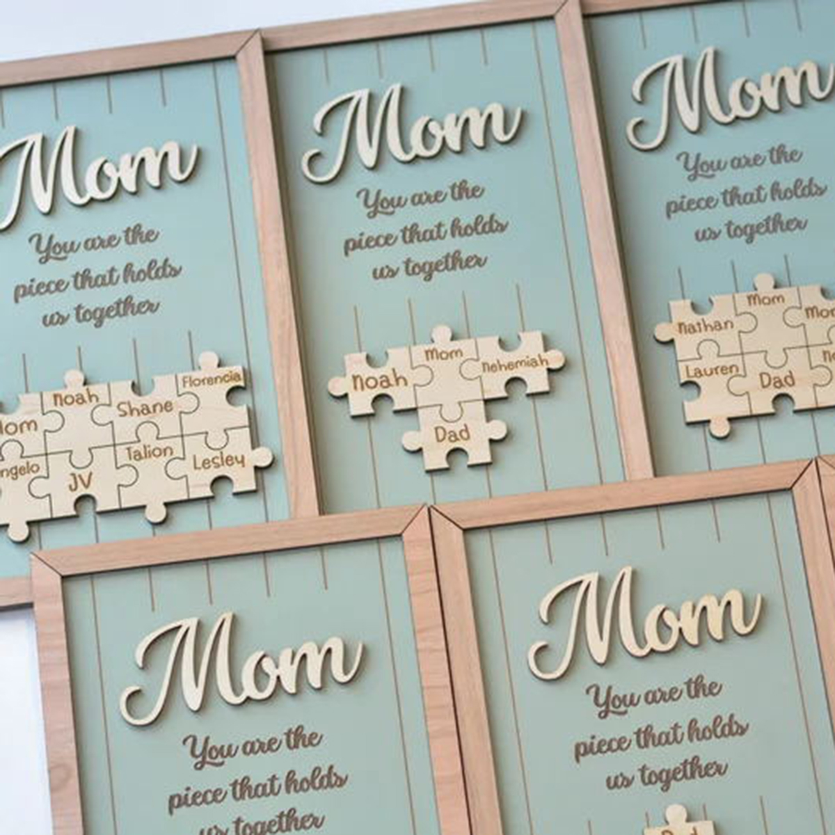 Personalized Mother's Day Gift Mom Puzzle Sign With Kids Name Puzzle
