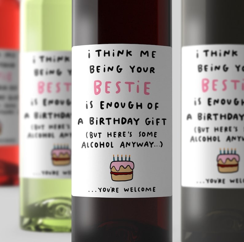 Funny Gift For Friend A Birthday Gift Wine Label (3 PCS/PACK)