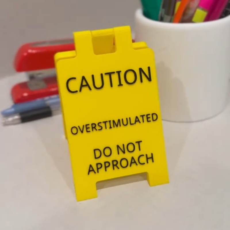 Funny Desk Hazard Caution Sign