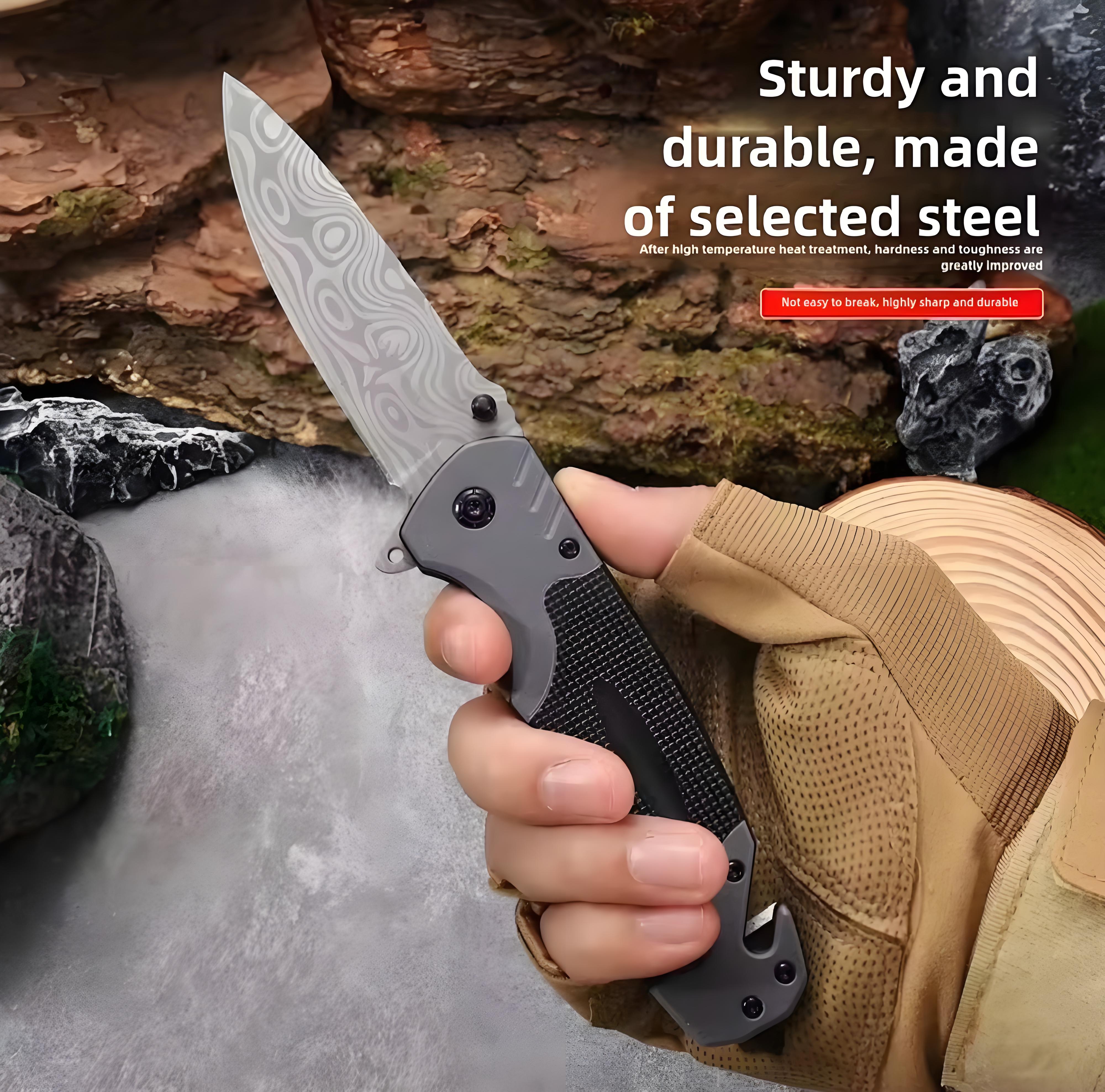 Damascus Steel Folding Utility Knife