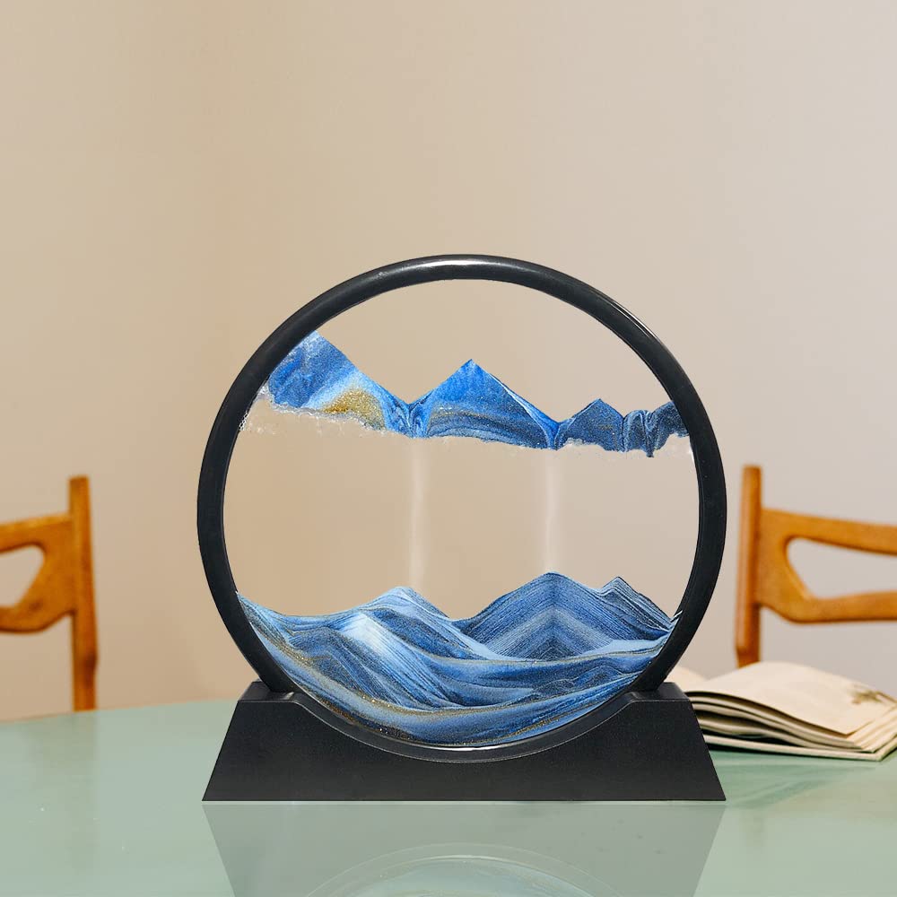 Moving Sand Art Picture Sandscapes in Motion Round Glass