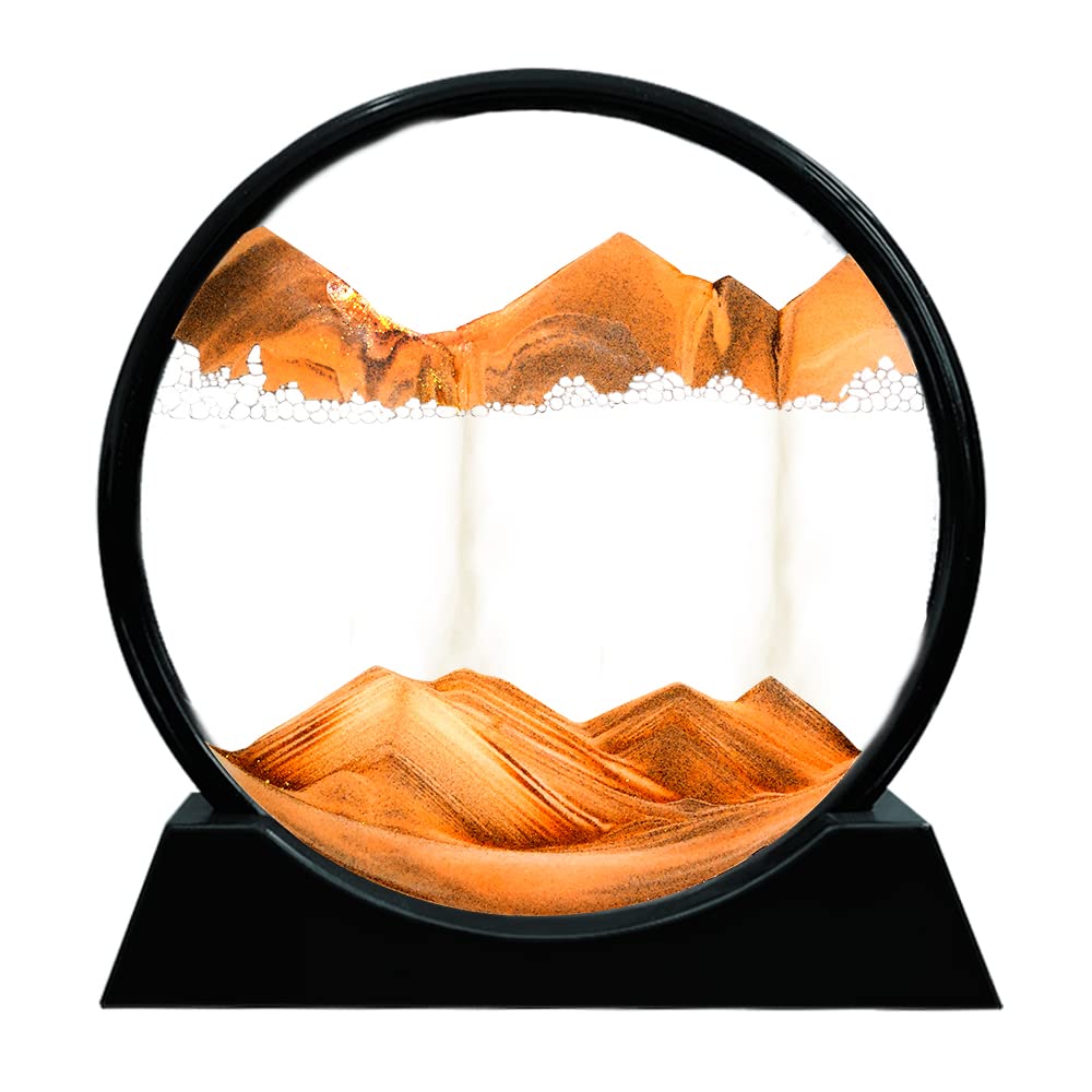 Moving Sand Art Picture Sandscapes in Motion Round Glass