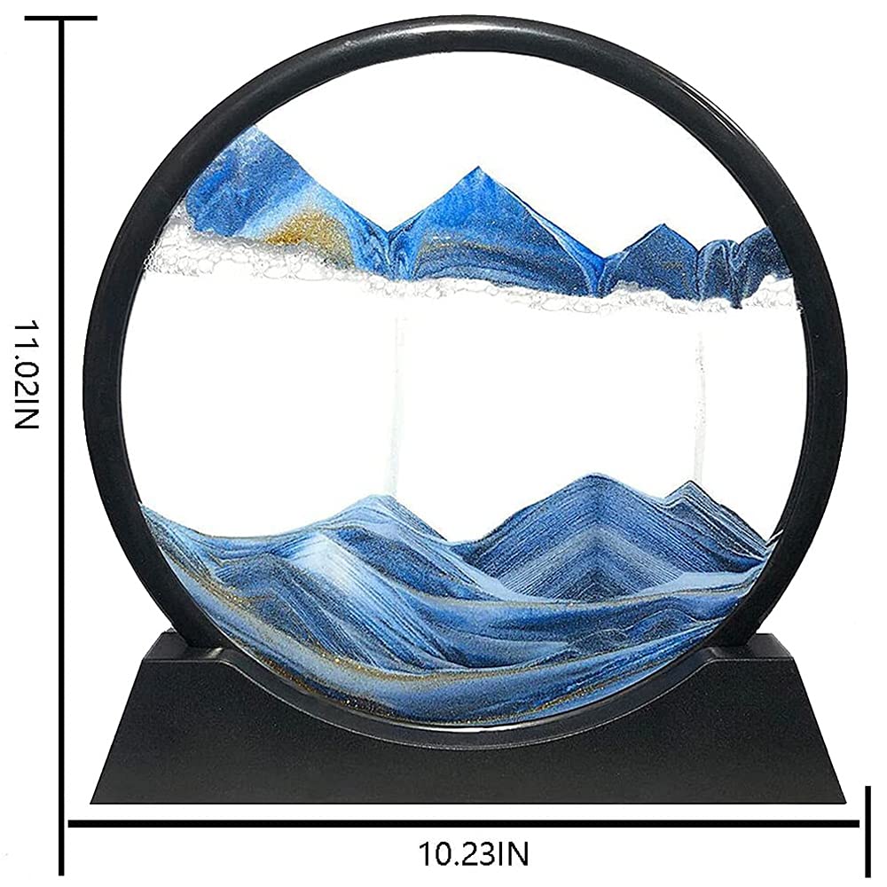 Moving Sand Art Picture Sandscapes in Motion Round Glass