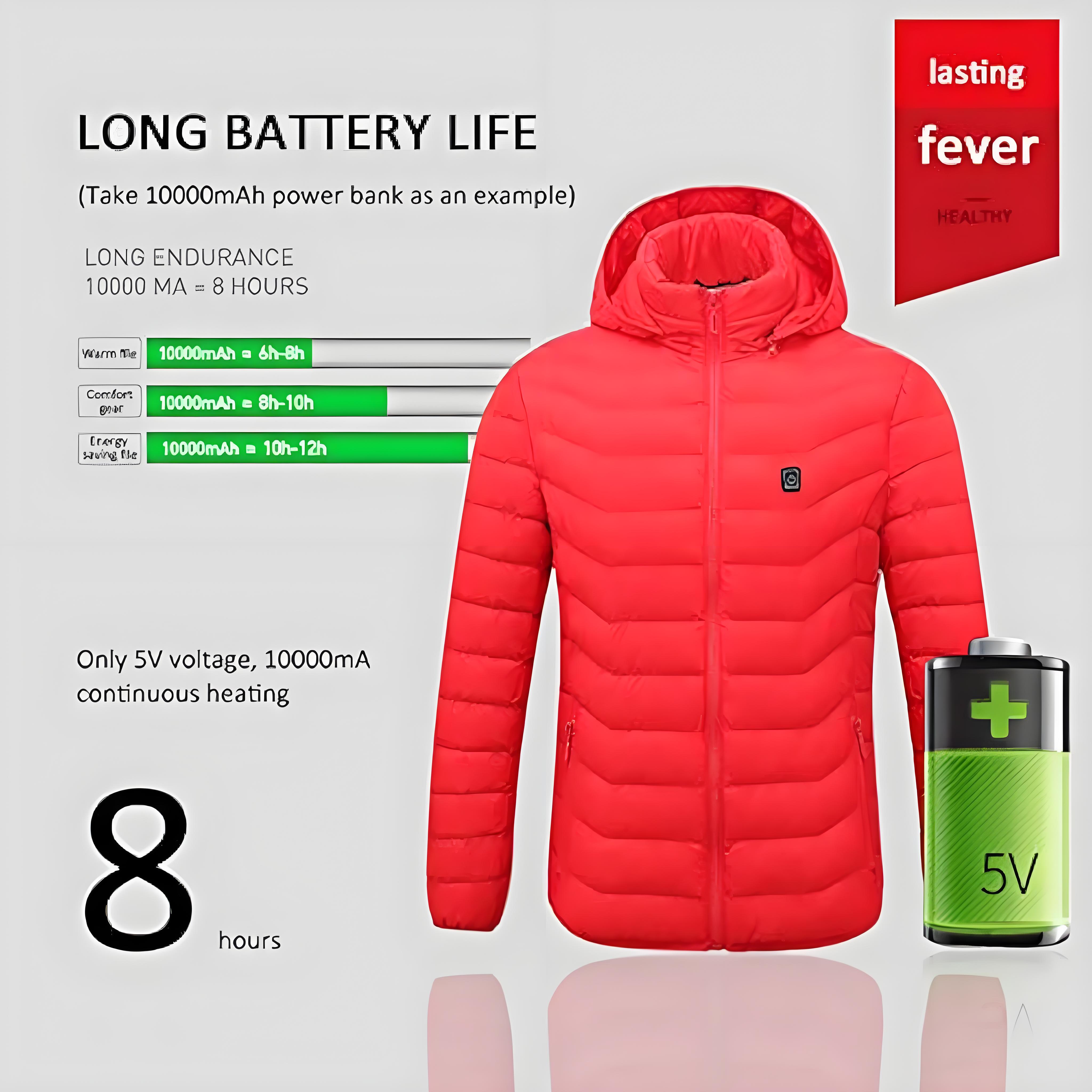 Heated Jackets, USB Electric Heating Unisex Hooded Jacket