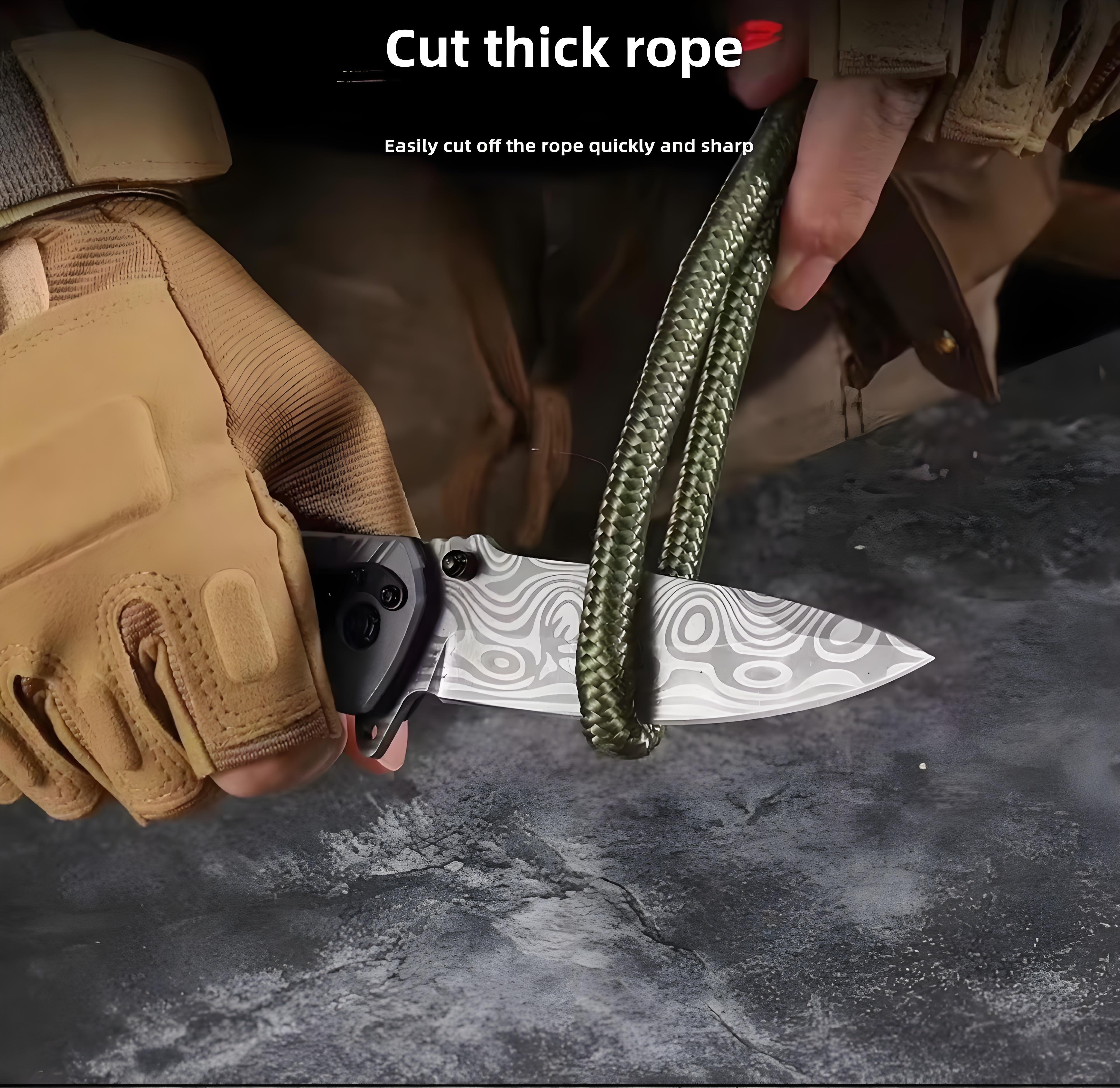 Damascus Steel Folding Utility Knife