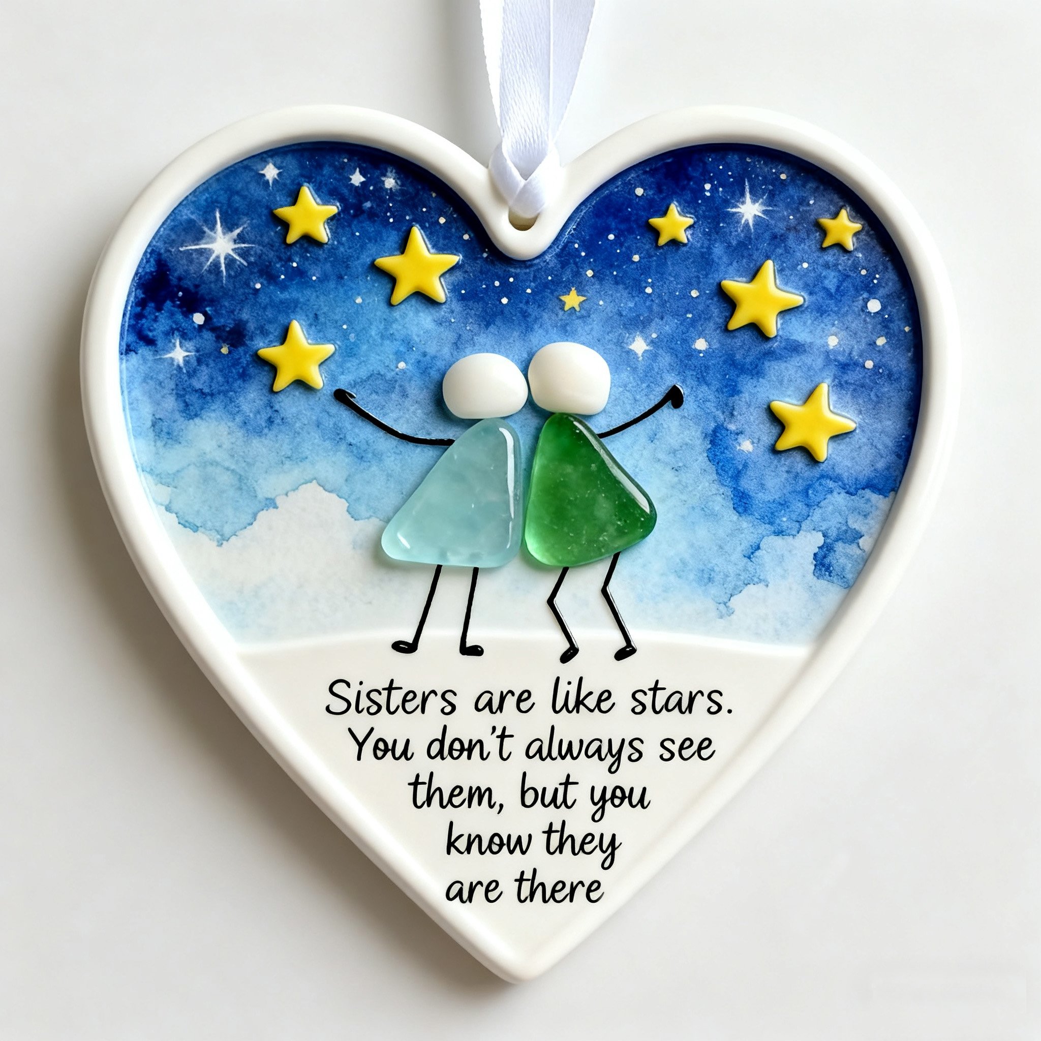 🌊LAST DAY 49% OFF - 👩🏻‍🤝‍👩🏻Sisterhood Sea Glass Friendship Decor