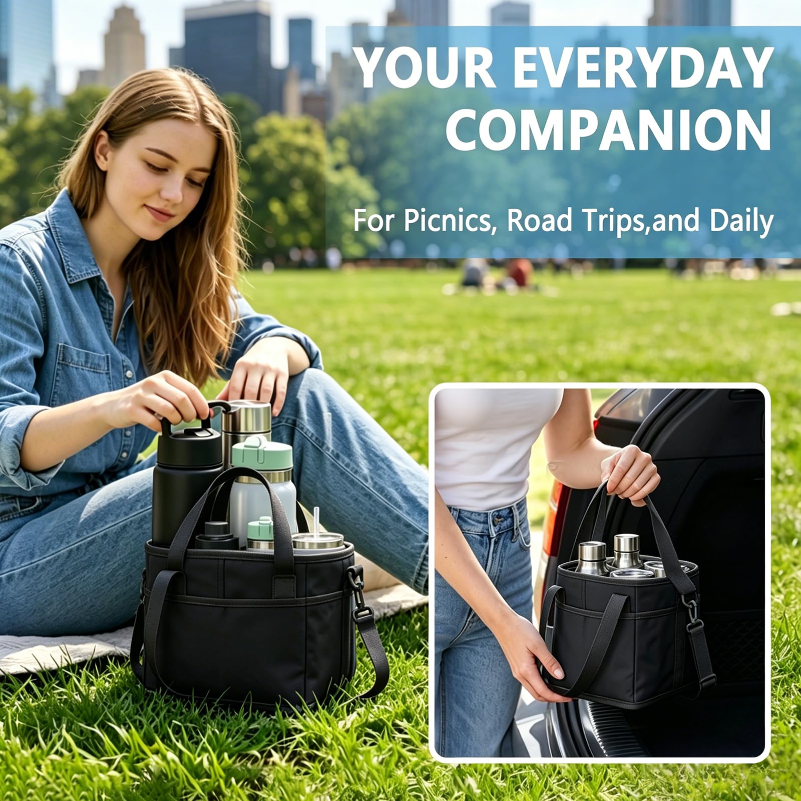 Insulated Drink Carrier Bag for 4 Cups