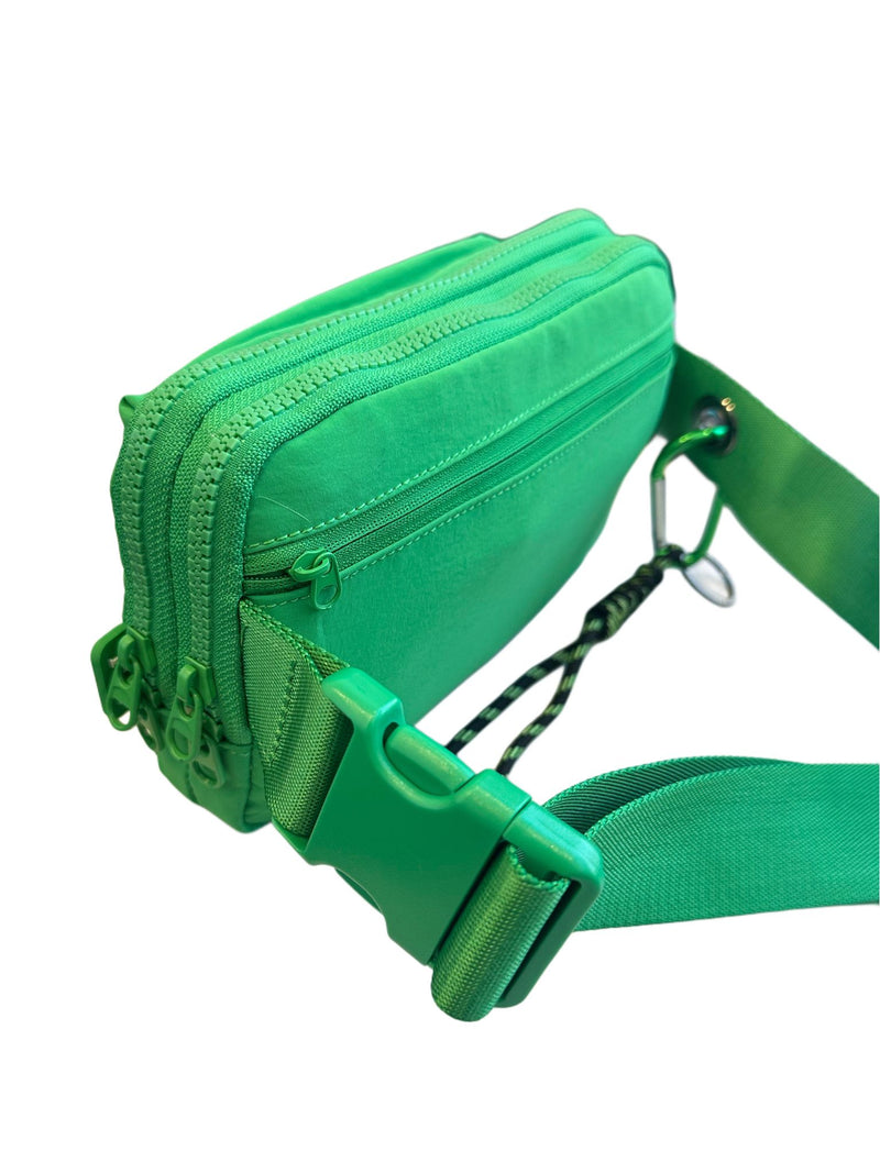 Multi-Pocket Crossbody Bag with Keychain