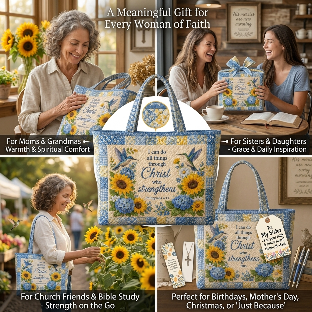 Sunflower Hummingbird Faith Bag