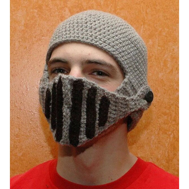 Hand-knitted knight hat