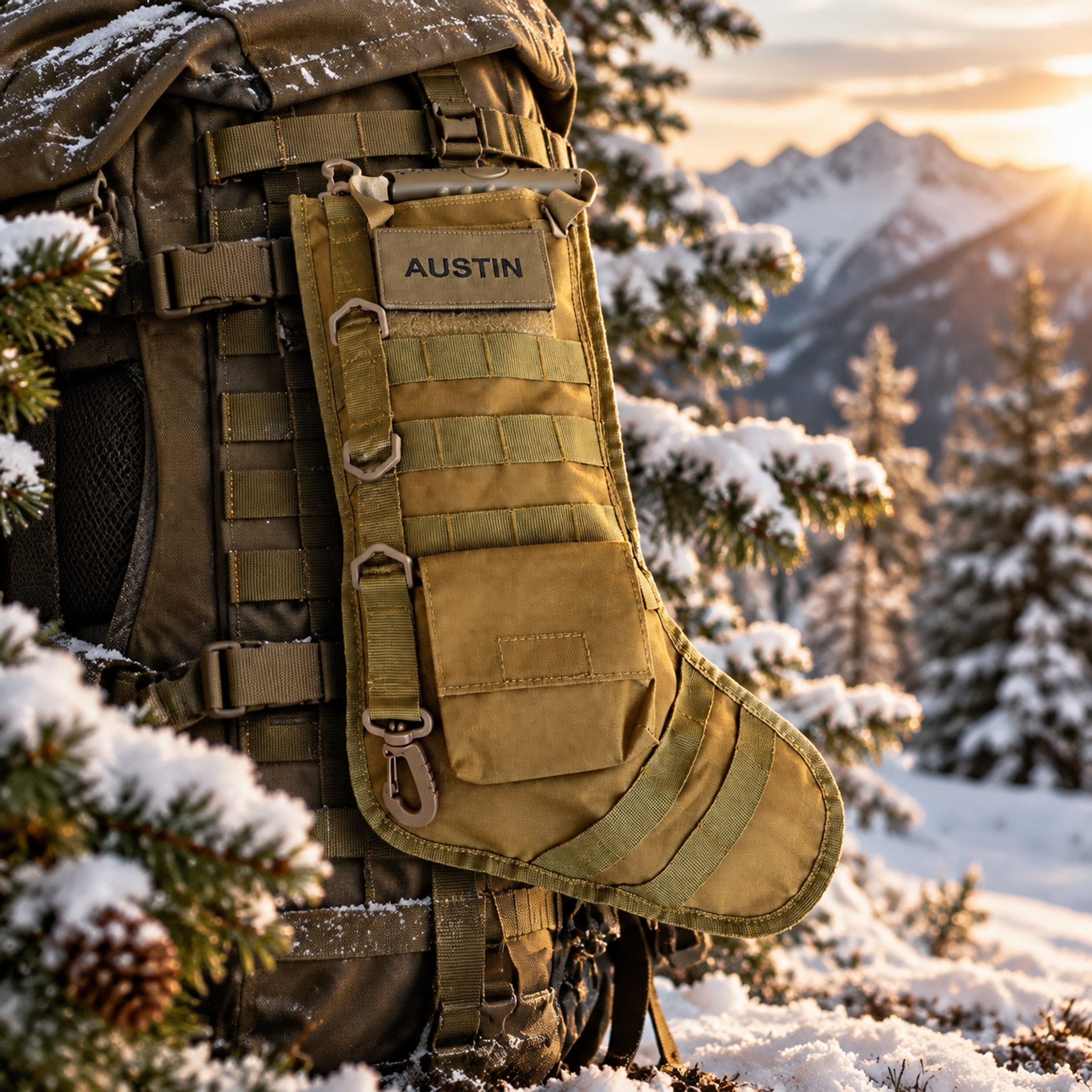 Personalizable Tactical Christmas Stocking | Custom Name Patch MOLLE Holiday Sock