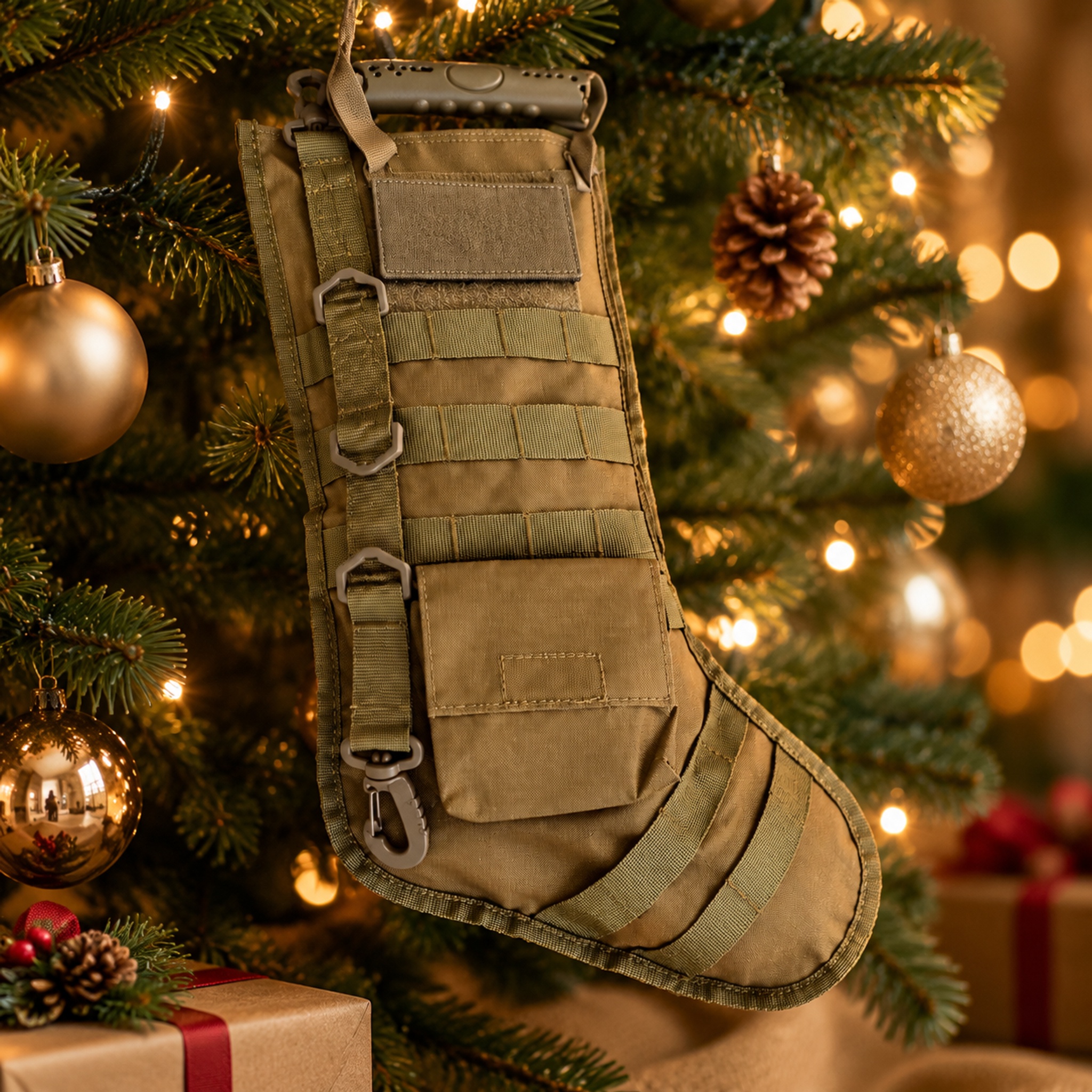 Personalizable Tactical Christmas Stocking | Custom Name Patch MOLLE Holiday Sock