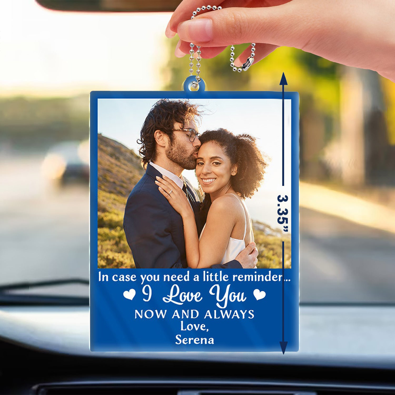 Custom Photo In Case You Need A Little Reminder - Gift For Couples, Husband, Wife - Personalized Acrylic Car Hanger