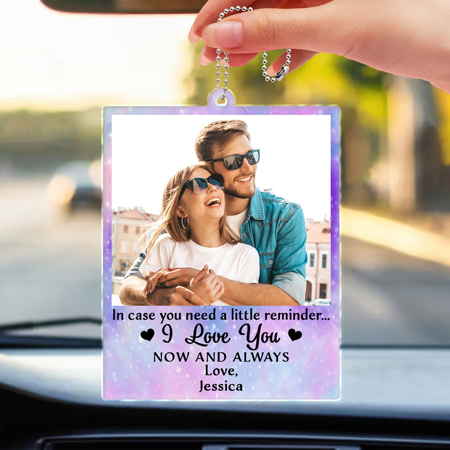 Custom Photo In Case You Need A Little Reminder - Gift For Couples, Husband, Wife - Personalized Acrylic Car Hanger
