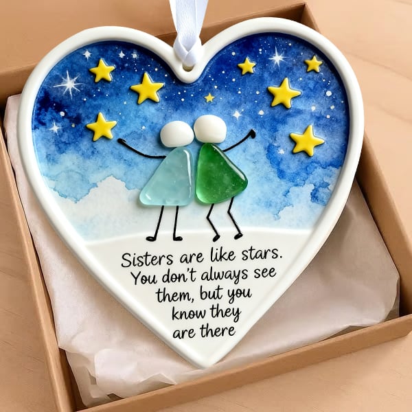 🌊LAST DAY 49% OFF - 👩🏻‍🤝‍👩🏻Sisterhood Sea Glass Friendship Decor