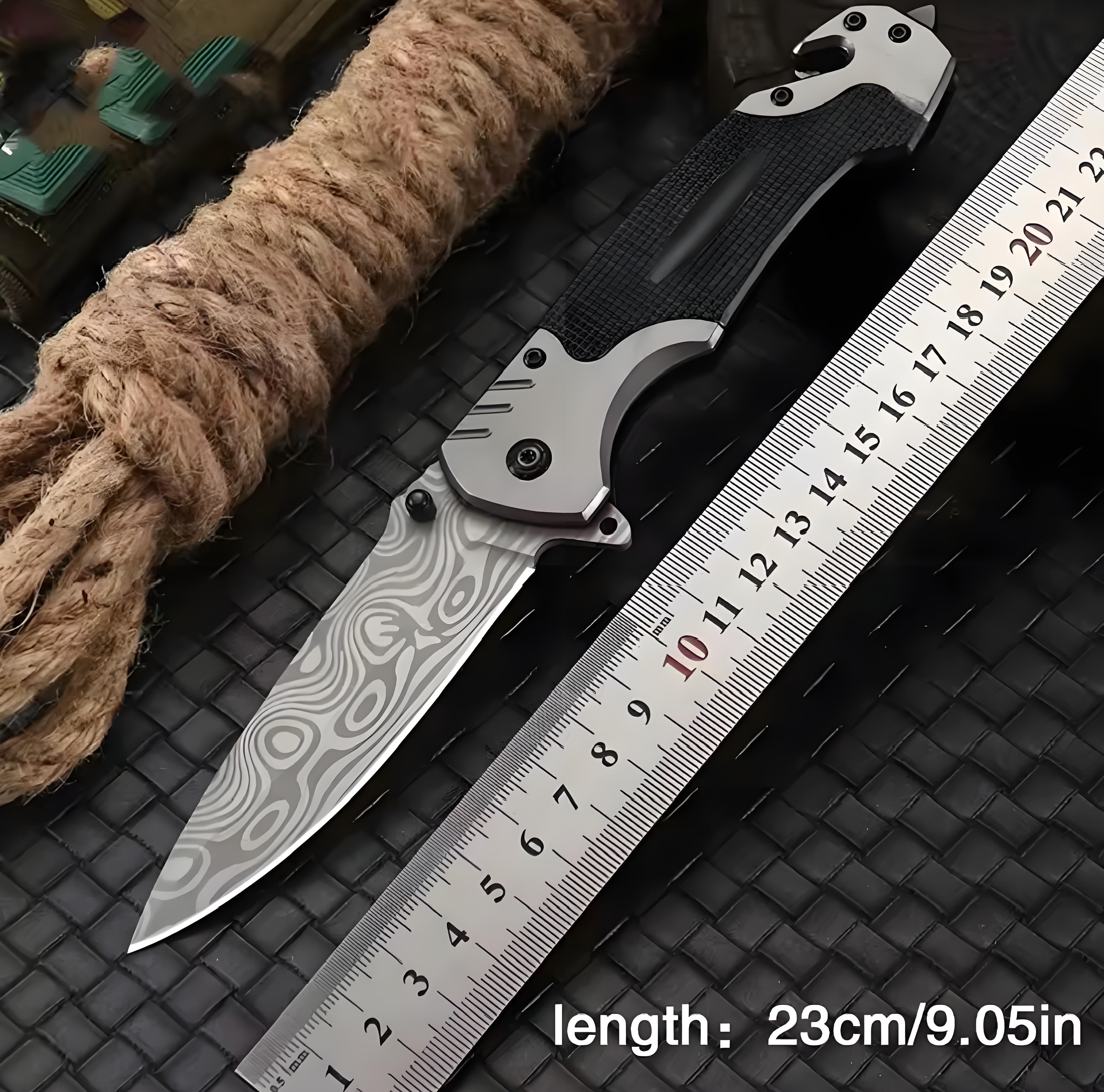 Damascus Steel Folding Utility Knife