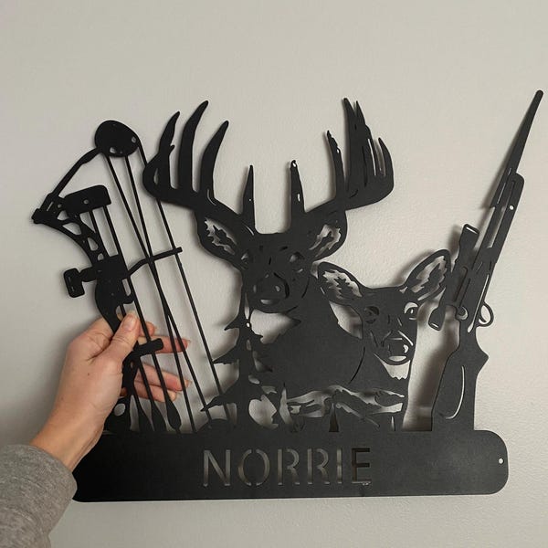 Custom Deer Hunter Metal Sign