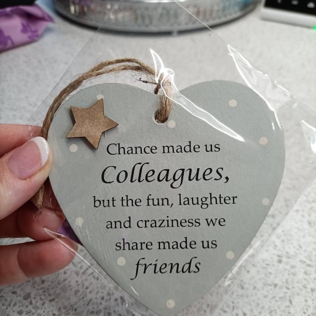 Chance made us Colleagues Gift Heart Plaque