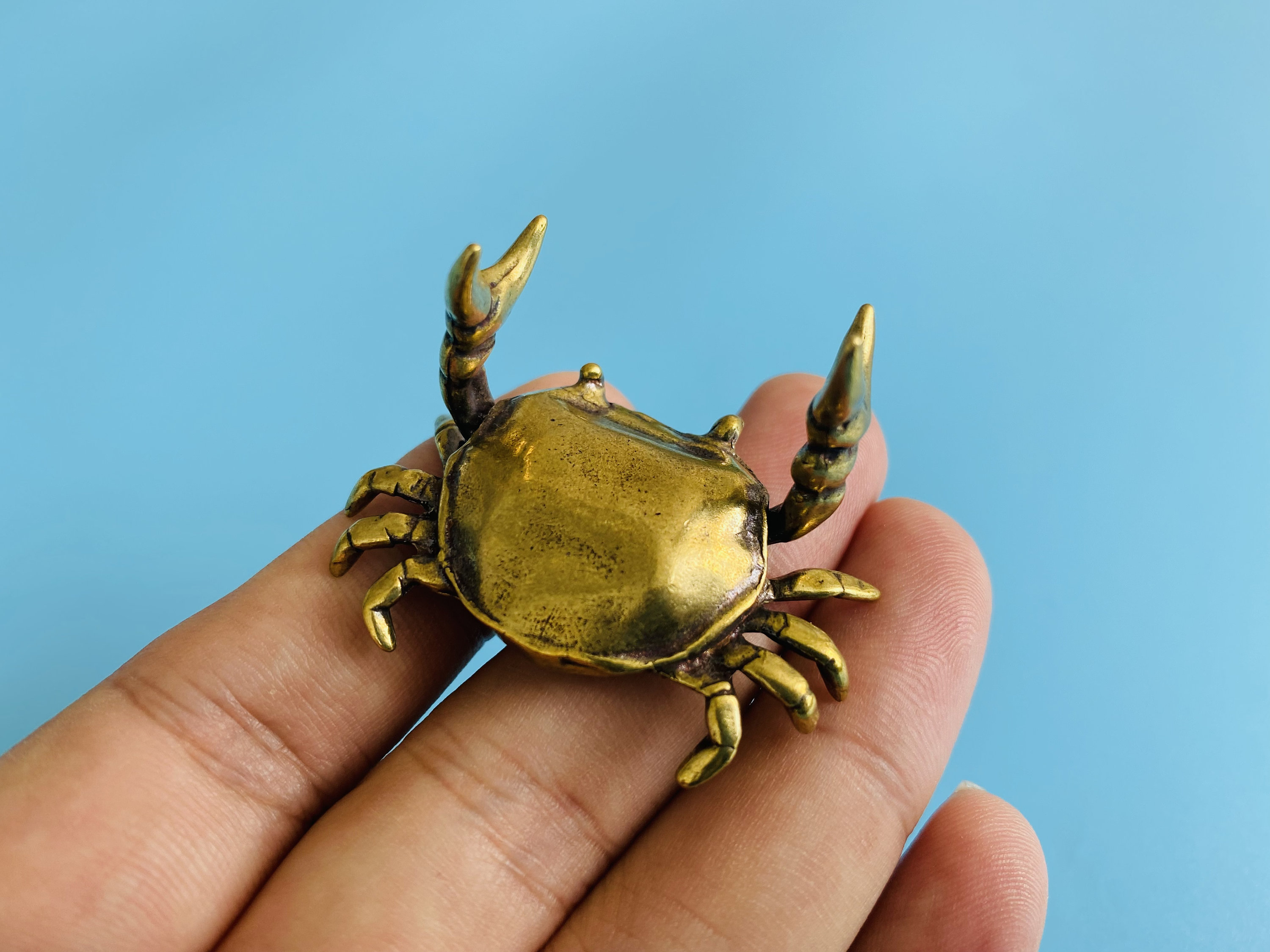 Brass Crab Pen Holder Gift For Crab Lovers Lobster