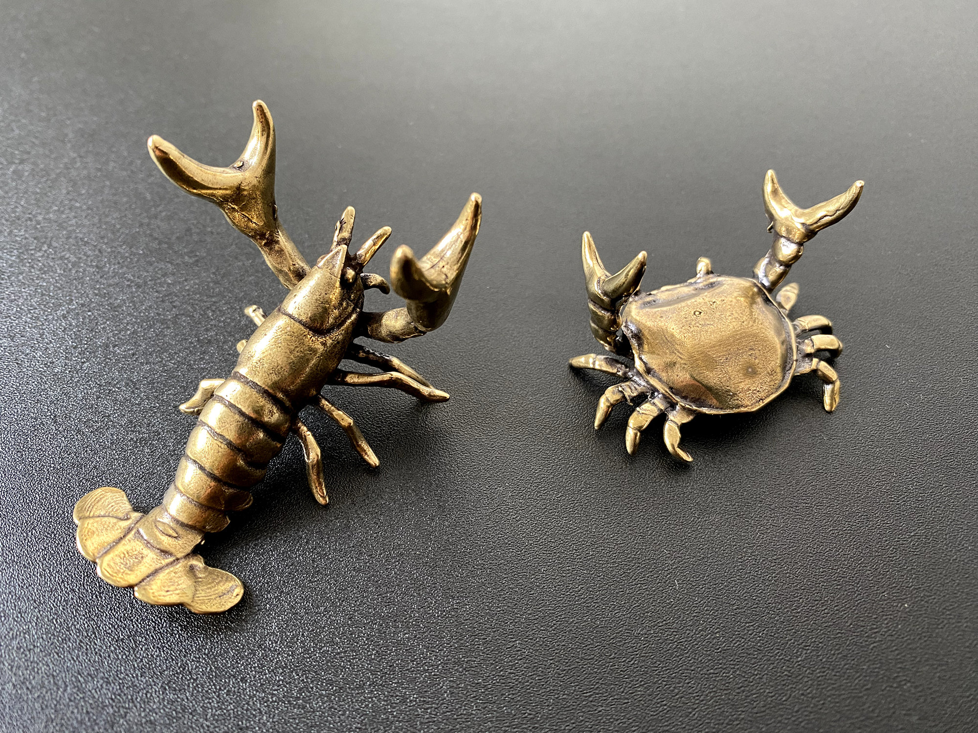 Brass Crab Pen Holder Gift For Crab Lovers Lobster